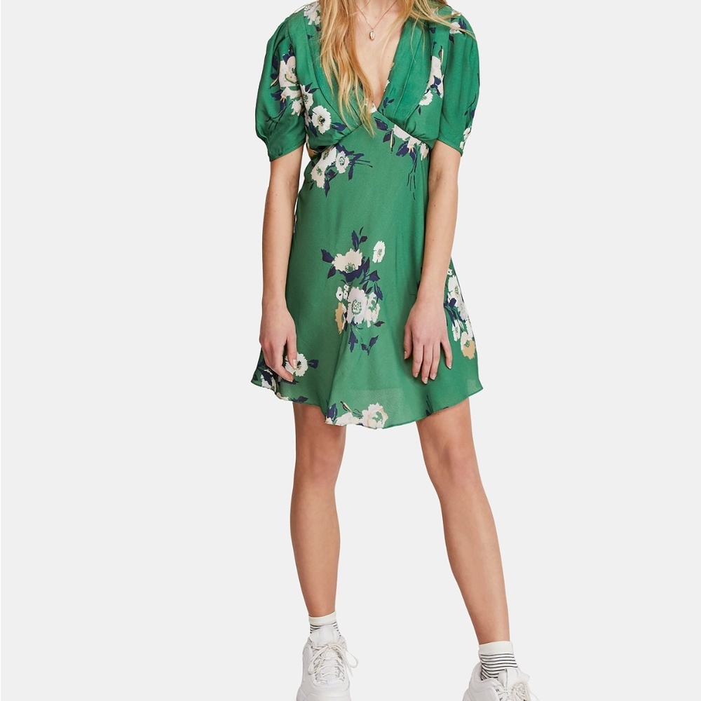 NWT Free People Neon Green Garden Dress